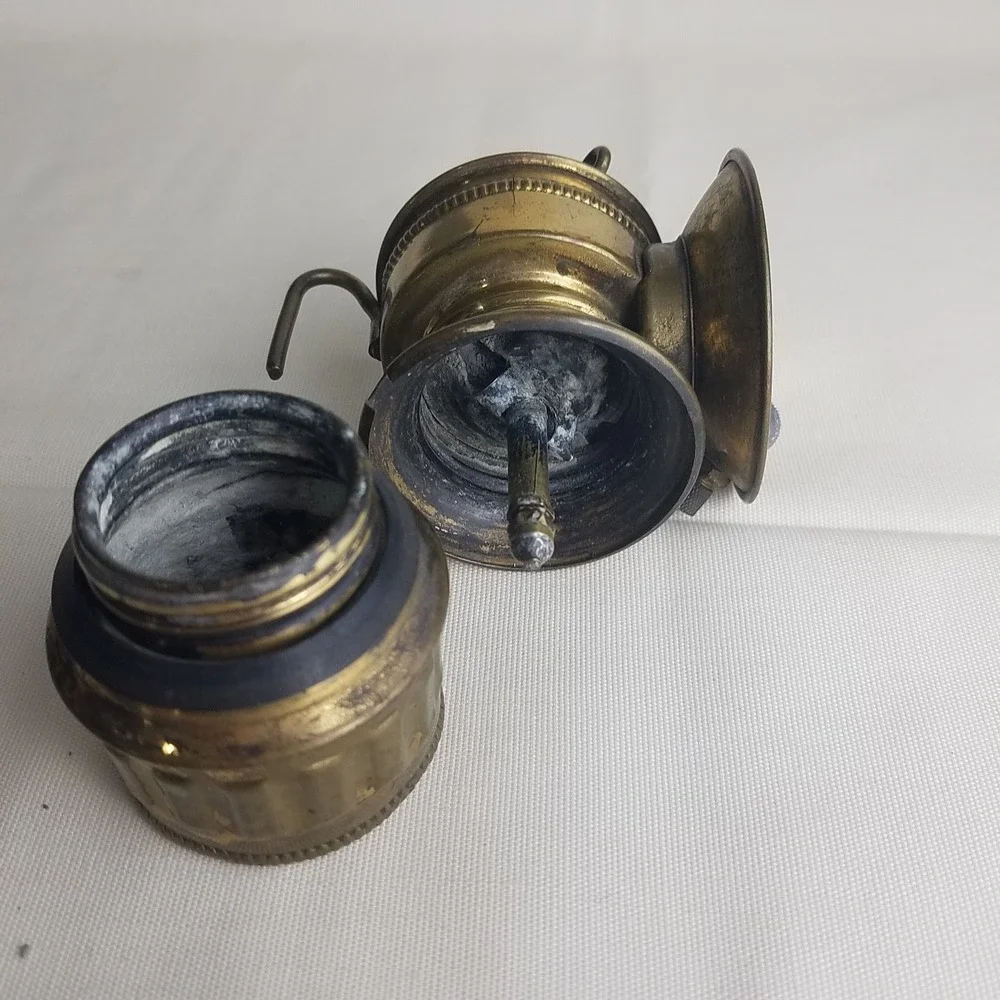 Antique Brass Miner s Lamp Oil Lantern Vintage‎ Industrial Shanklin mfg